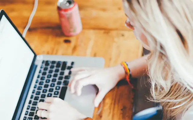 Woman working with her laptop